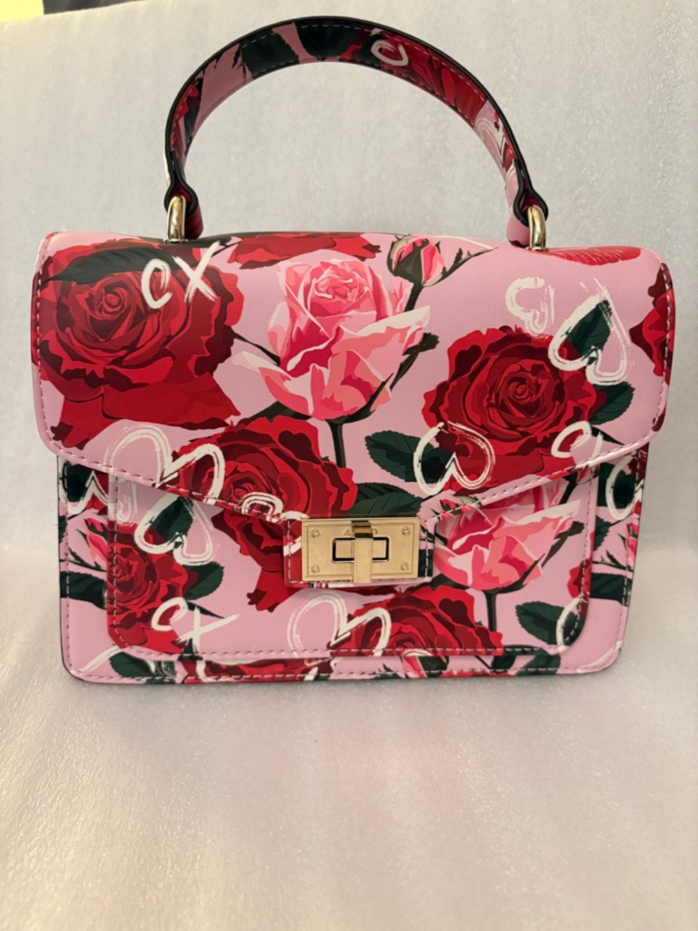 ALDO LUVSONGG Rose Print Top Handle Crossbody NWT